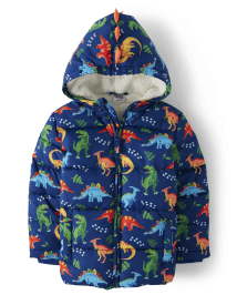 Boys Long Sleeve Dino Puffer Jacket Dino Mite BLUE Gymboree CA