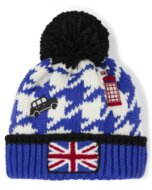 Boys Houndstooth Pom Pom Hat - London Calling