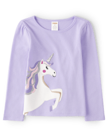 Girls Embroidered Unicorn Top - Unicorn Princess