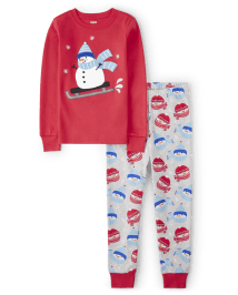Pyjama ajusté en coton pour enfants avec motif bonhomme de neige - Gymmies
