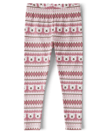 Leggings en jacquard à motif ours polaire pour fille - Bear Hugs