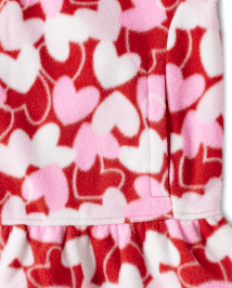 Girls Heart Fleece Half Zip - Valentine Cutie