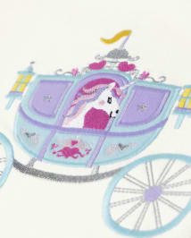 Girls Embroidered Princess Carriage Top - Unicorn Princess