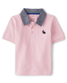 Boys Embroidered Bunny Polo - Spring Celebrations