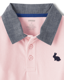 Boys Embroidered Bunny Polo - Spring Celebrations