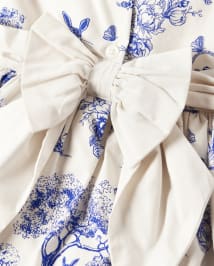 Girls Sleeveless Bunny Print Peter Pan Dress Blue Belle HALO WHITE Gymboree CA