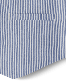 Boys Navy Seersucker Woven Onesie or Shirt by Me & Henry main image 0