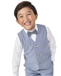 Boys Navy Seersucker Woven Onesie or Shirt by Me & Henry main image 1