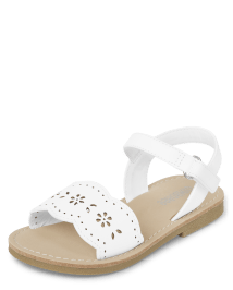 Girls Perforated Floral Sandals