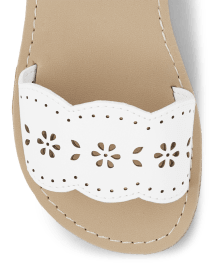 Girls Perforated Floral Sandals