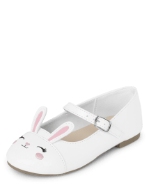 Girls Embroidered Bunny Ballet Flats - Spring Celebrations