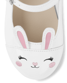 Girls Embroidered Bunny Ballet Flats - Spring Celebrations