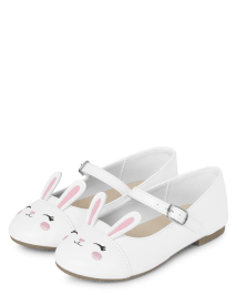Girls Embroidered Bunny Ballet Flats - Spring Celebrations