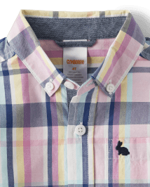 Boys Matching Family Plaid Button Down Shirt - Spring Celebrations