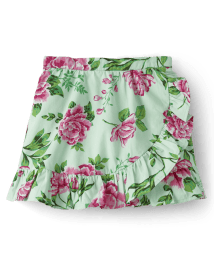 Girls Floral Ruffle Skort - Time for Tea