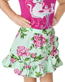 Girls Floral Ruffle Skort - Time for Tea