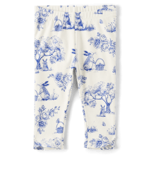 Girls Bunny Capri Leggings - Blue Belle