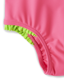 Girls Embroidered Toucan One Piece Swimsuit - Aloha