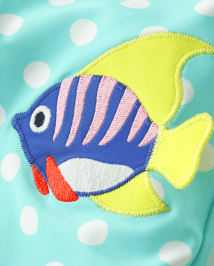 Maillot de bain une pièce Fille Dot brodé poisson - Splish-Splash