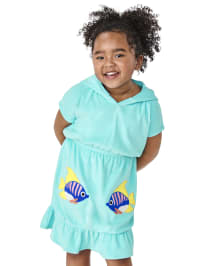 Girls Applique Fish Ruffle Cover-Up - Splish-Splash