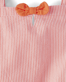 Girls Applique Fruit Seersucker Romper - Festive Fruit