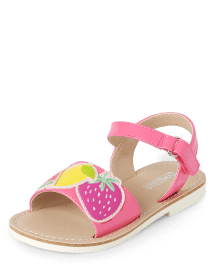 Girls Applique Fruit Sandals - Festive Fruit
