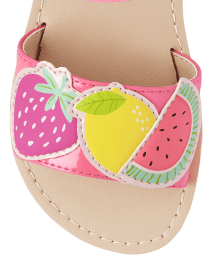 Girls Applique Fruit Sandals - Festive Fruit