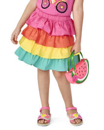 Fille arc-en-ciel Tiered Jupe-short - Festive Fruit