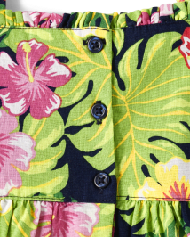 Girls Tropical Ruffle Dress - Aloha