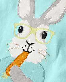 Boys Short Sleeve Bunny And Carrot Snug Fit Cotton Pajamas - Gymmies