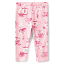 Girls Teacup Capri Leggings - Time for Tea