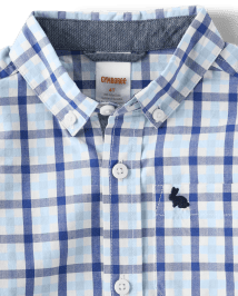 Chemise boutonnée à carreaux Dad And Me pour garçons - Bleu Belle