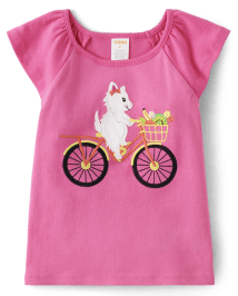 Haut à volants brodé pour vélo Fille - Fruits festifs