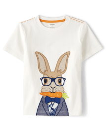 Boys Short Sleeve Embroidered Bunny Top - Spring Celebrations ...