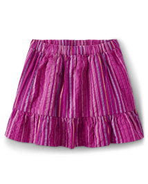 Jupe-short Fille Rayée À Volants - Island Spice