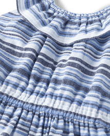 Fille Famille assortie Stripe Ruffle Robes - Sandy Shores