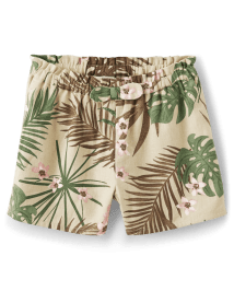 Short taille haute à imprimé palmier Fille - Safari