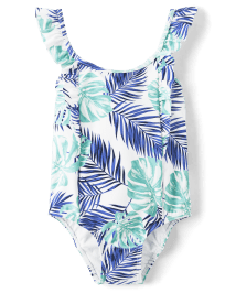 Girls Tropical Leaf One Piece Swimsuit - Splish-Splash