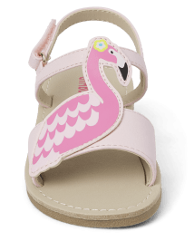 Girls Applique Flamingo Sandals - Tropical Paradise
