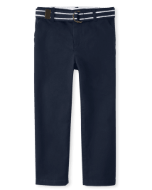 Boys Wrinkle Resistant Belted Chino Pants - Uniform