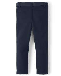 Girls Wrinkle-Resistant Belted Chino Pants - Uniform