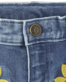 Girls Applique Sunflower Bootcut Jeans - Happy Harvest