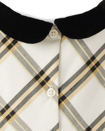 Girls Plaid Dupioni Peter Pan Dress - Winter Wonderland