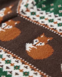 Girls Fox Fairisle Sweater Dress - Friendly Fox