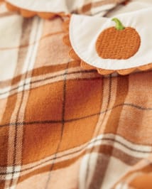 Girls Plaid Twill Peter Pan Dress - Lil' Pumpkin