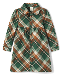 Girls Plaid Shirt Dress - Friendly Fox