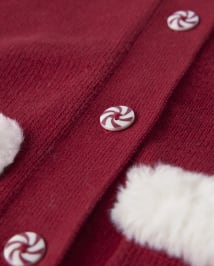 Cardigan à capuche en fausse fourrure pour filles - Un Noël royal