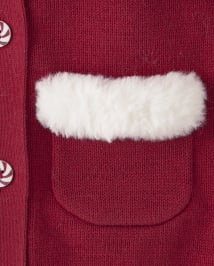 Cardigan à capuche en fausse fourrure pour filles - Un Noël royal