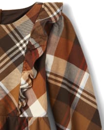 Girls Plaid Twill Tiered Dress - Montana Mountain