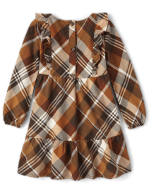 Girls Plaid Twill Tiered Dress - Montana Mountain
